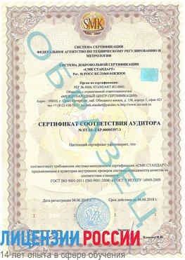 Образец сертификата соответствия аудитора №ST.RU.EXP.00005397-3 Североморск Сертификат ISO/TS 16949